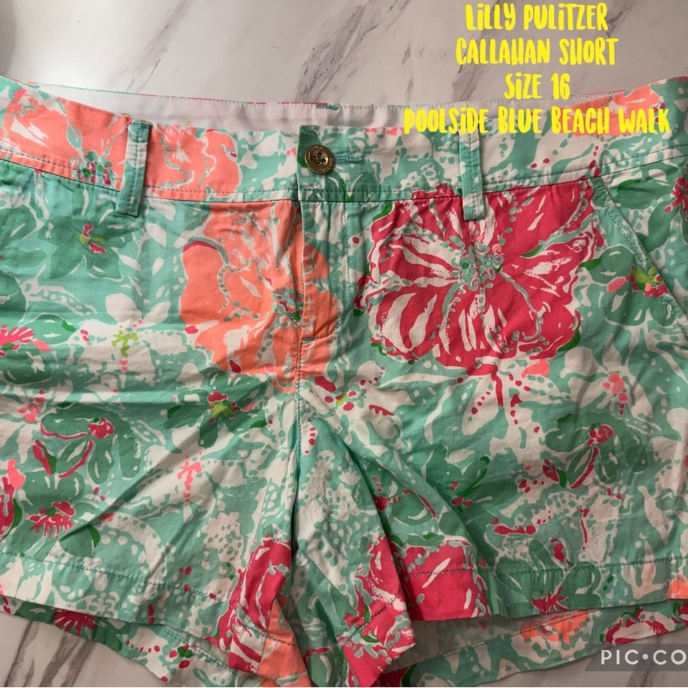 Lilly Pulitzer Women's Floral Shorts - Green and Pink
